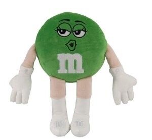 الأخضر M &amp; M الحيوانات المحنطة المتوسطة الكرتون أفخم لعب 25 سنتيمتر الحجم
