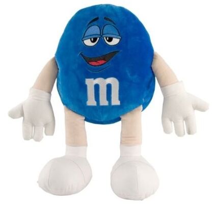 الأزرق المتوسط ​​M &amp; M محشوة اللعب، جميلة الحيوانات القطيفة الصغيرة للأطفال