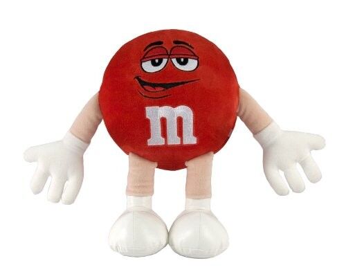 أحمر M &amp; M حرف الحيوانات المحنطة للأطفال، صغيرة أفخم لعب