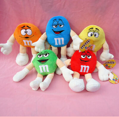الأصفر m &amp; m حرف محشوة لعبة المفاتيح الصغيرة أفخم لعب تخصيص