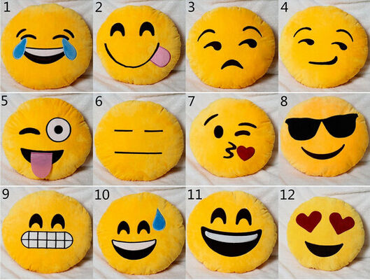 22 أنماط الرموز التعبيرية التعبيرات الأصفر و جولة الوسائد محشوة و الوسائد للديكور المنزل